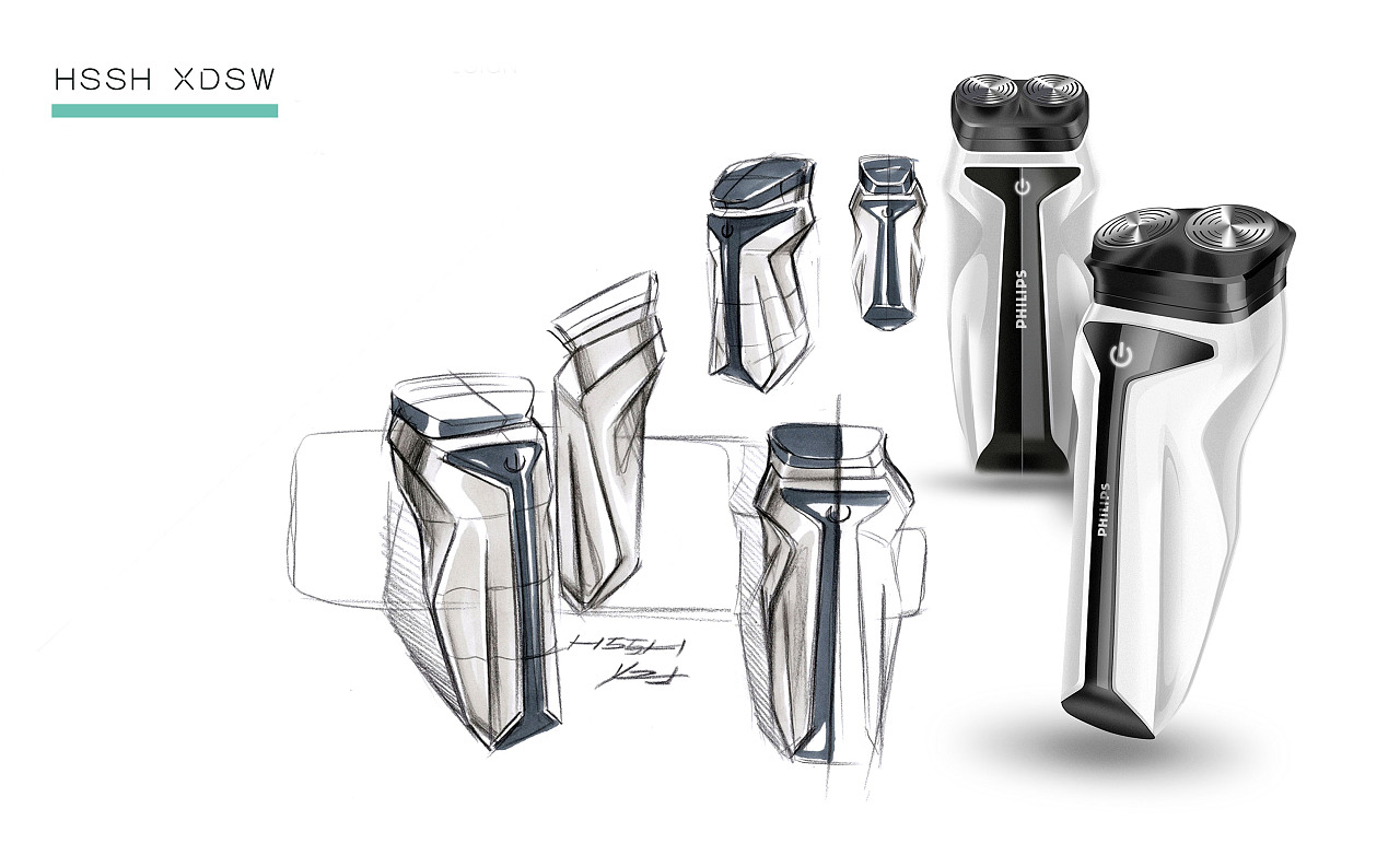 剃須刀形態(tài)設(shè)計(jì)推敲與表現(xiàn)過程